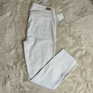 Paige White Verdugo Ankle Fray Raw Hem Crop Skinny Jeans - size 29